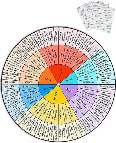 VROCUSE Feelings Wheel - Rueda de acrílico grande de 12 pulgadas para terapia, consejero escolar, trabajador social, decoración de oficina de disponible en Yaxa Peru