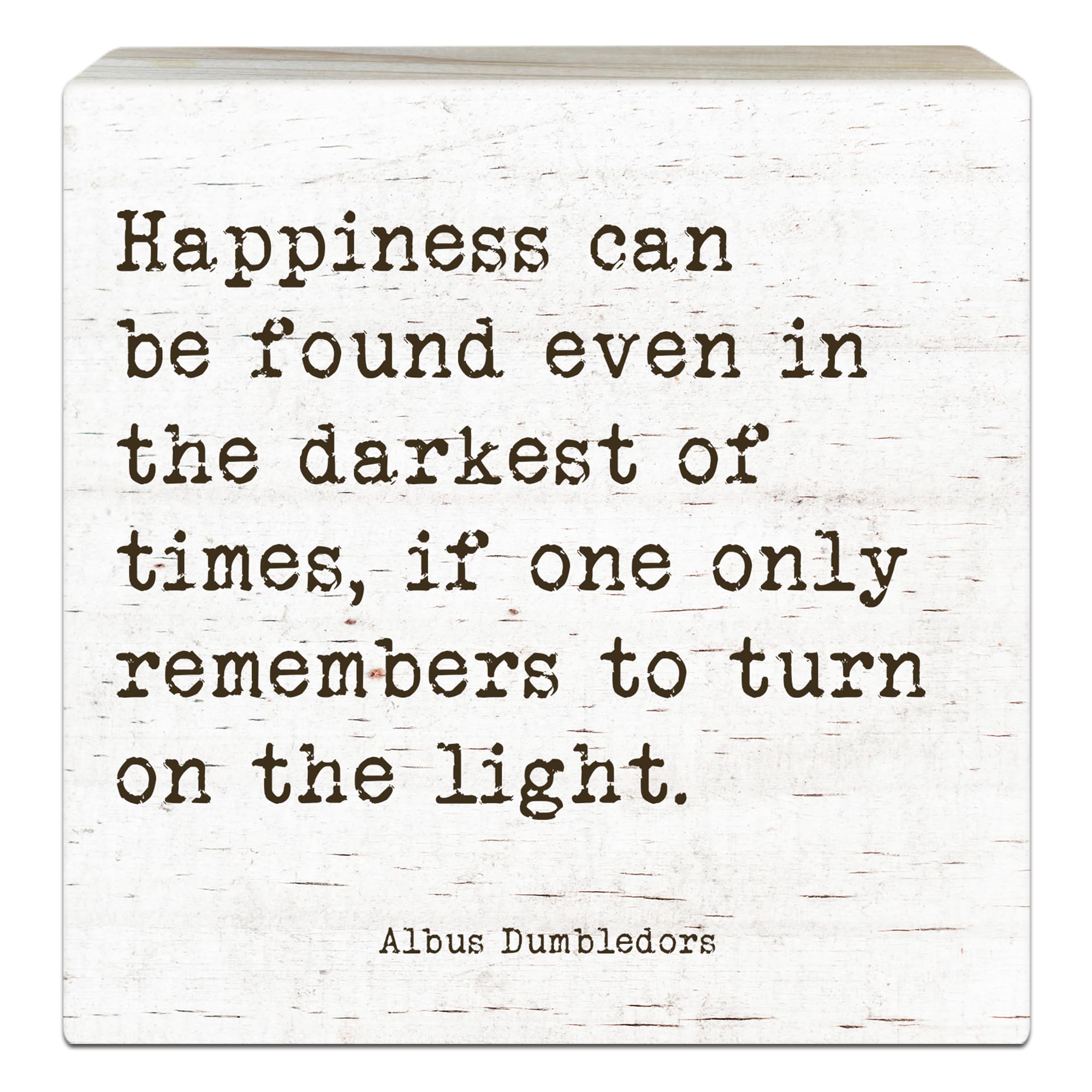 Motivational Wooden Sign, Happiness Can Be Found Even In The Darkest Of Time, Desk Table Decor, Gifts For Friends Besties Coworkers, Women Office Home Decorations And Accessories(5x5 Inches)-A07