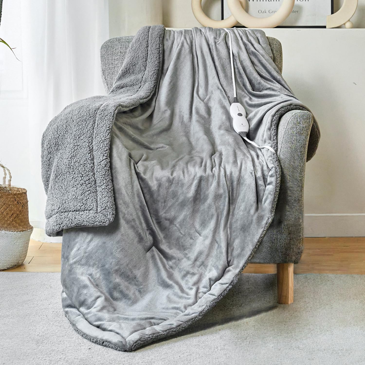 immtree 2 in 1 Weighted Heated Blanket for Adults, Sherpa