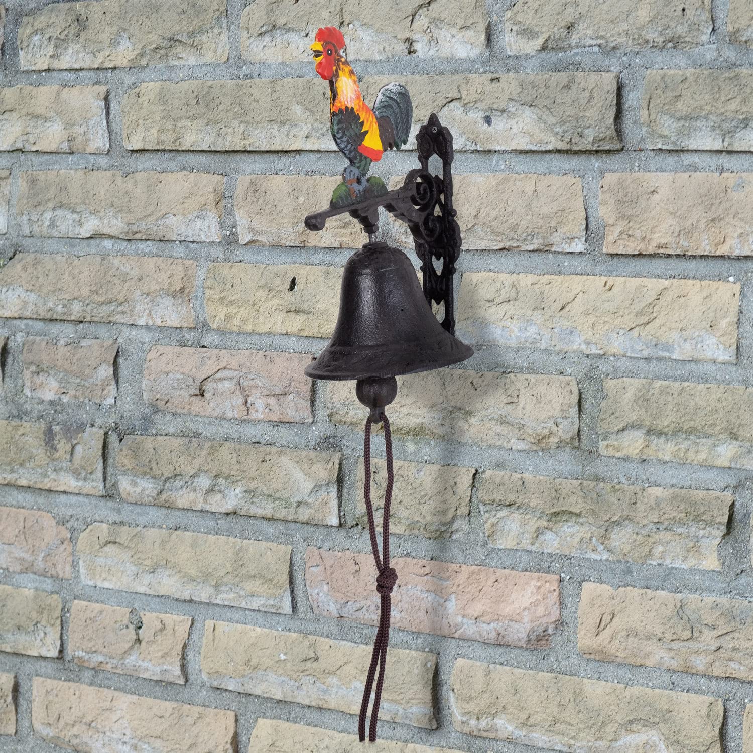 Weihnachtsglocken Hängedekoration Aus Eisen – Mit Schleife & Tannenzweigen (23 Cm, Grau Antik)