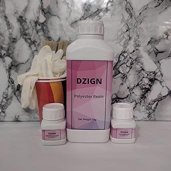 DZIGN Fiberglass Repair Kit DIY, Polyester Resin 1 Kg Kit, Fiberglass Raw Material, Fiberglass Emulsion Glass Matt Kit