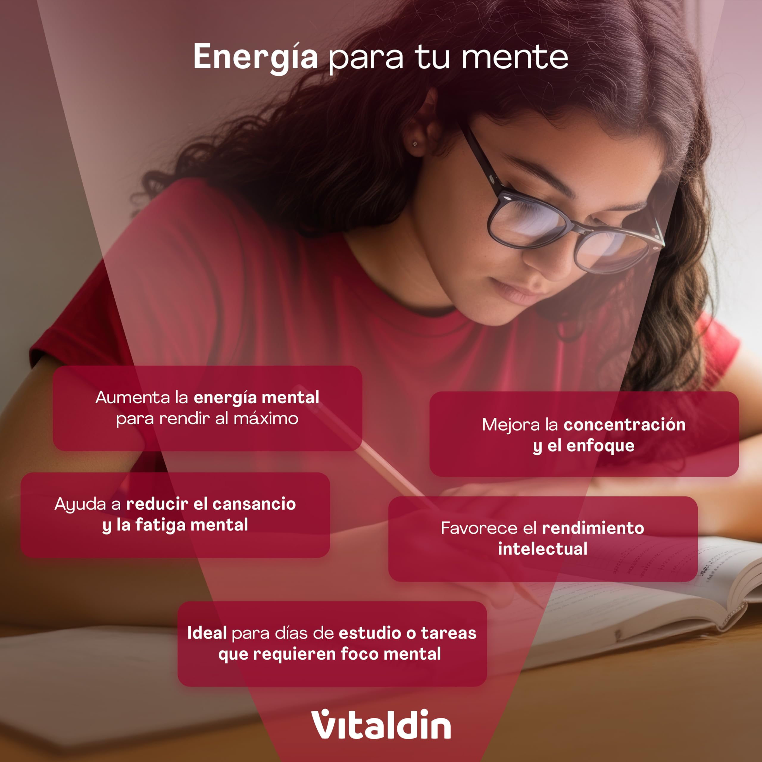 VITALDIN Energy Gummies –Gominolas Energéticas Veganas y Sin Azúcares añadidos–Con Ginseng,Guaraná,Cafeína,Taurina y Vitaminas B–Mejora la Concentración y Reduce la Fatiga–Sabor Cereza–70 gomas