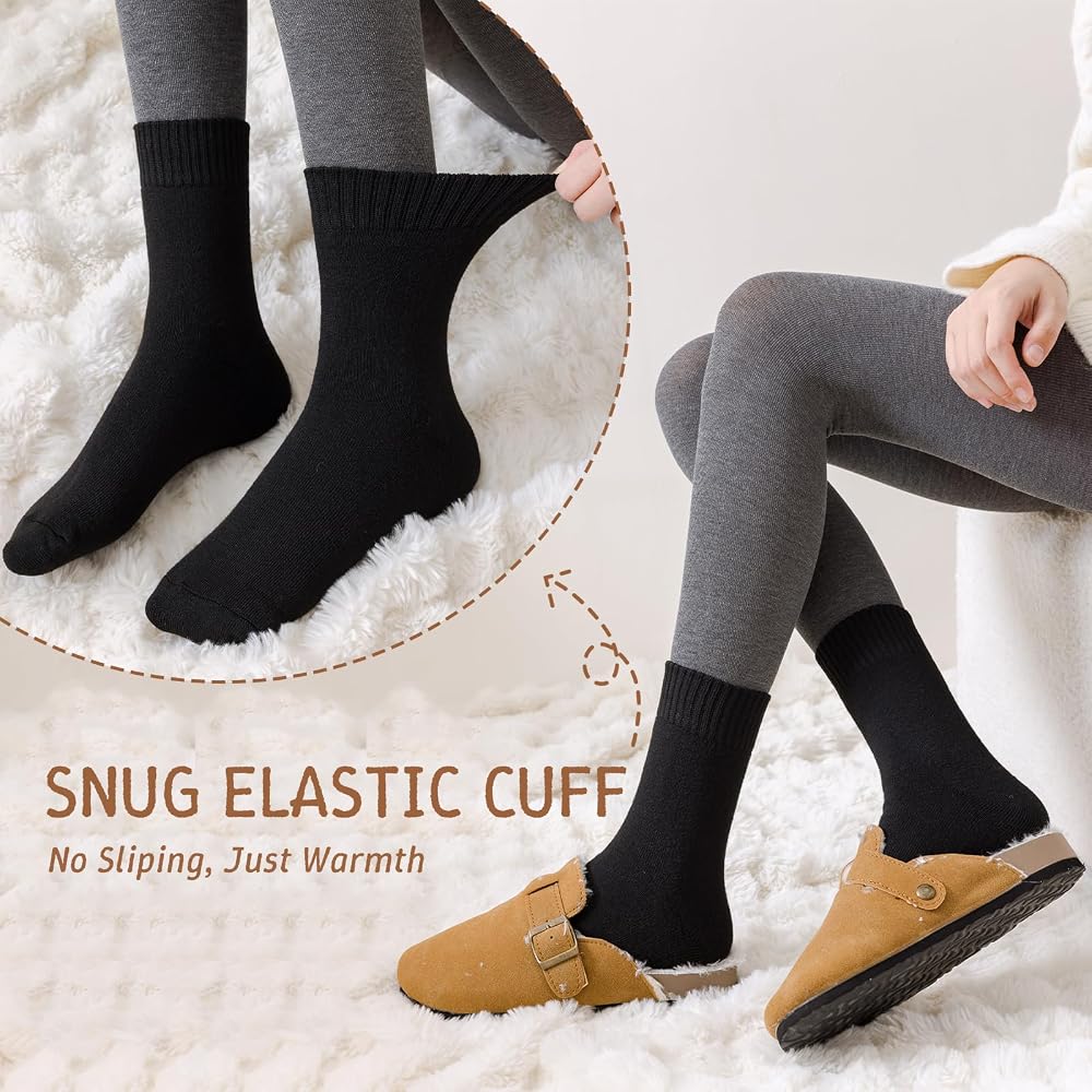 Calcetines Térmicos Mujer Invierno | 5 Pares Polar Super Suaves | Talla EU 35-41 | Para Casa Y Dormir