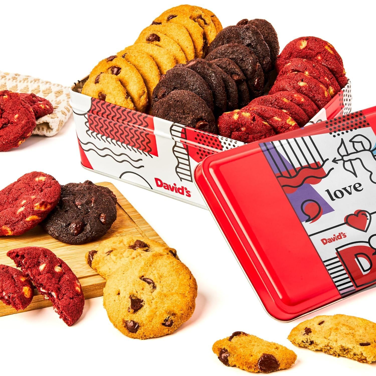 Amazon.com : David's Cookies Mini Cookie Sampler in Love Tin, 14