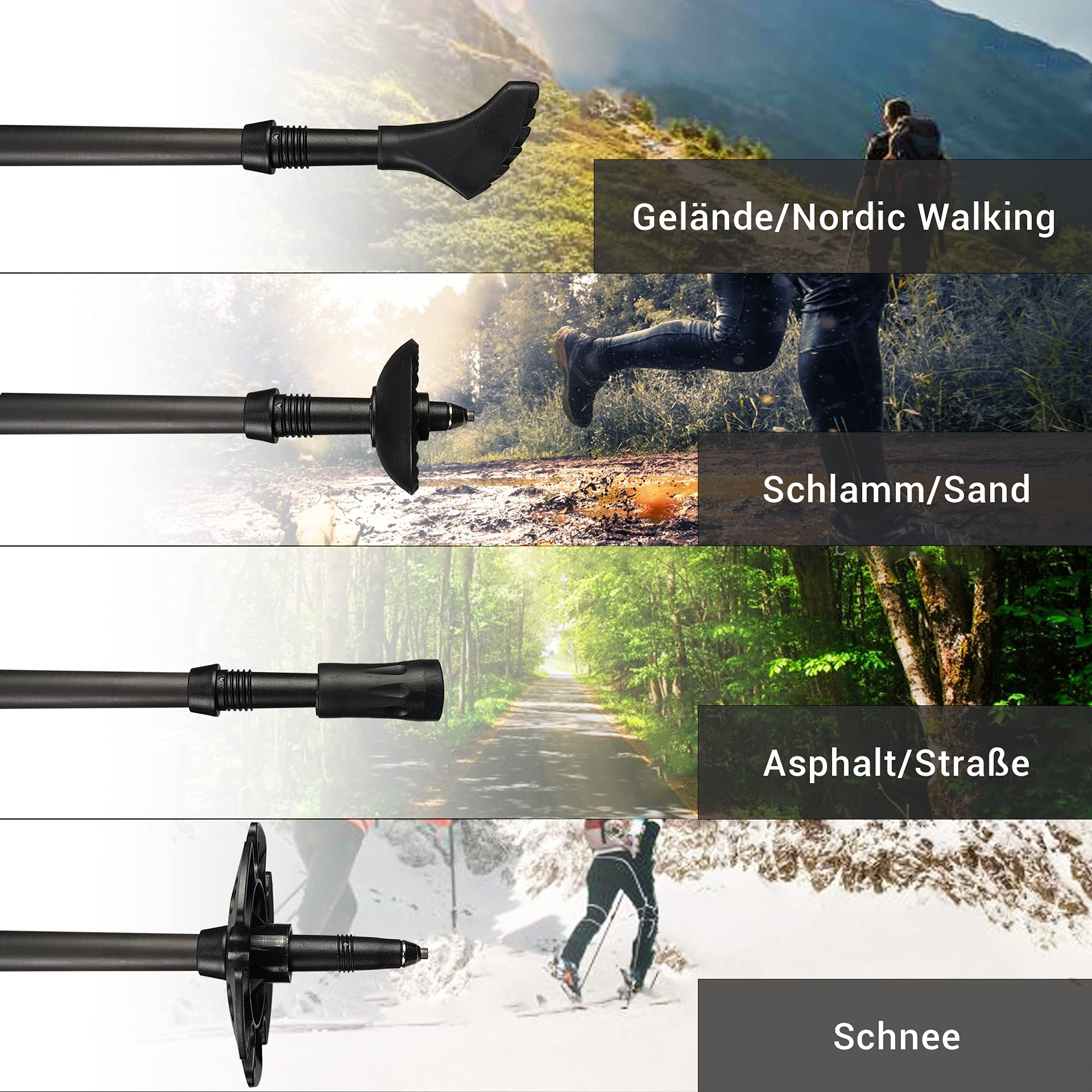 Skinhawk Kijki trekkingowe z włókna węglowego i nordic walking kijki trekkingowe dla kobiet i mężczyzn