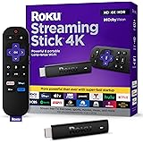 Roku Streaming Stick 4K - HDR & Dolby Vision Roku Streaming Device for TV with Voice Remote & Long-Range Wi-Fi - Free & Live TV