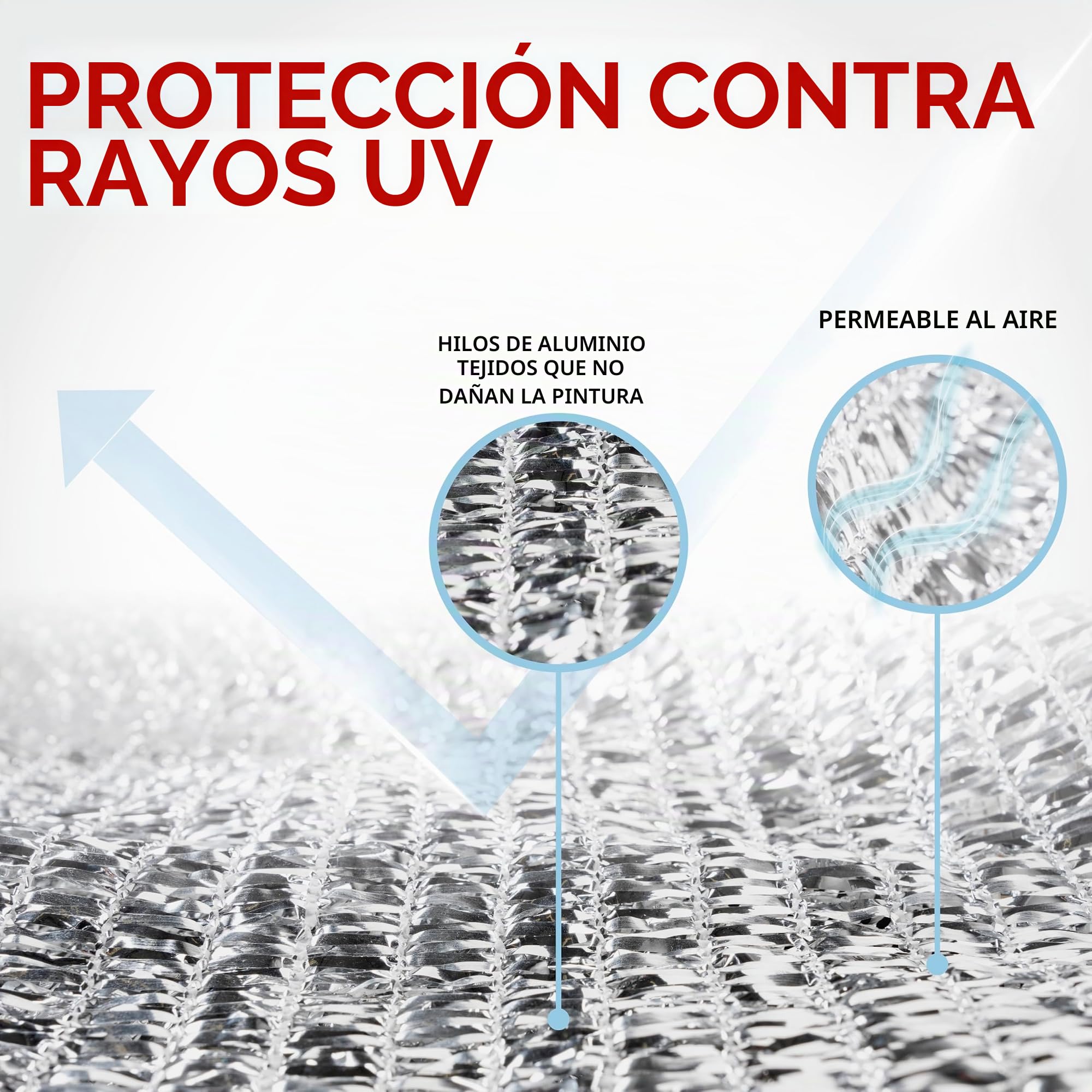 WALSER Red de Sombra Coche 3x4 m, ALU Parasol (hasta 20° C mas Fresco) para Perros con Proteccion UV & Ojales - Escudo Termico Camping, Vela Solar Jardin Reflectante, Plegable + Bolsa