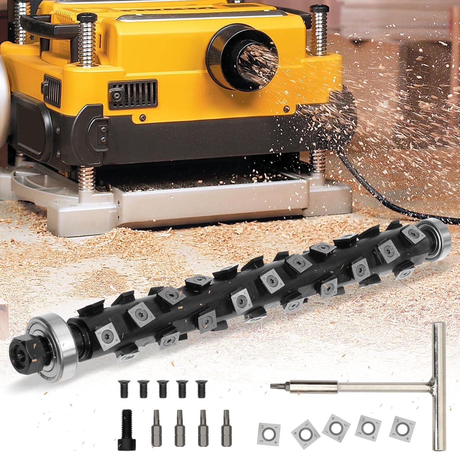 𝑼𝒑𝒈𝒓𝒂𝒅𝒆𝒅 𝑭𝒆𝒏𝒈𝒊𝒏𝒅 Spiral Cutterhead Replacement for dewalt DW735 DW735X