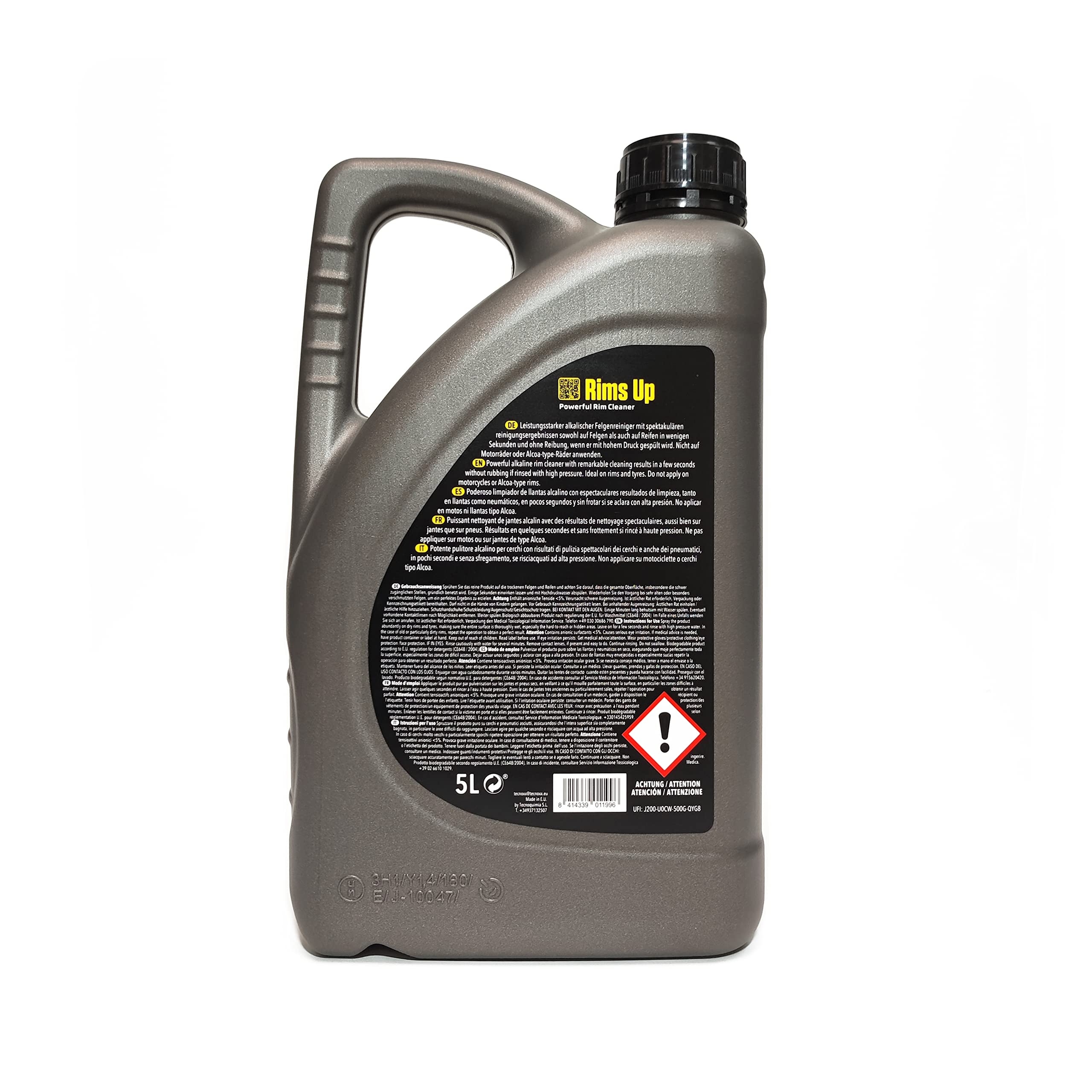 Tecnoxx – alkalischer Felgen und Reifenreiniger für Fahrzeuge. Ohne zu reiben. 5000 mL, Rims Up 5L