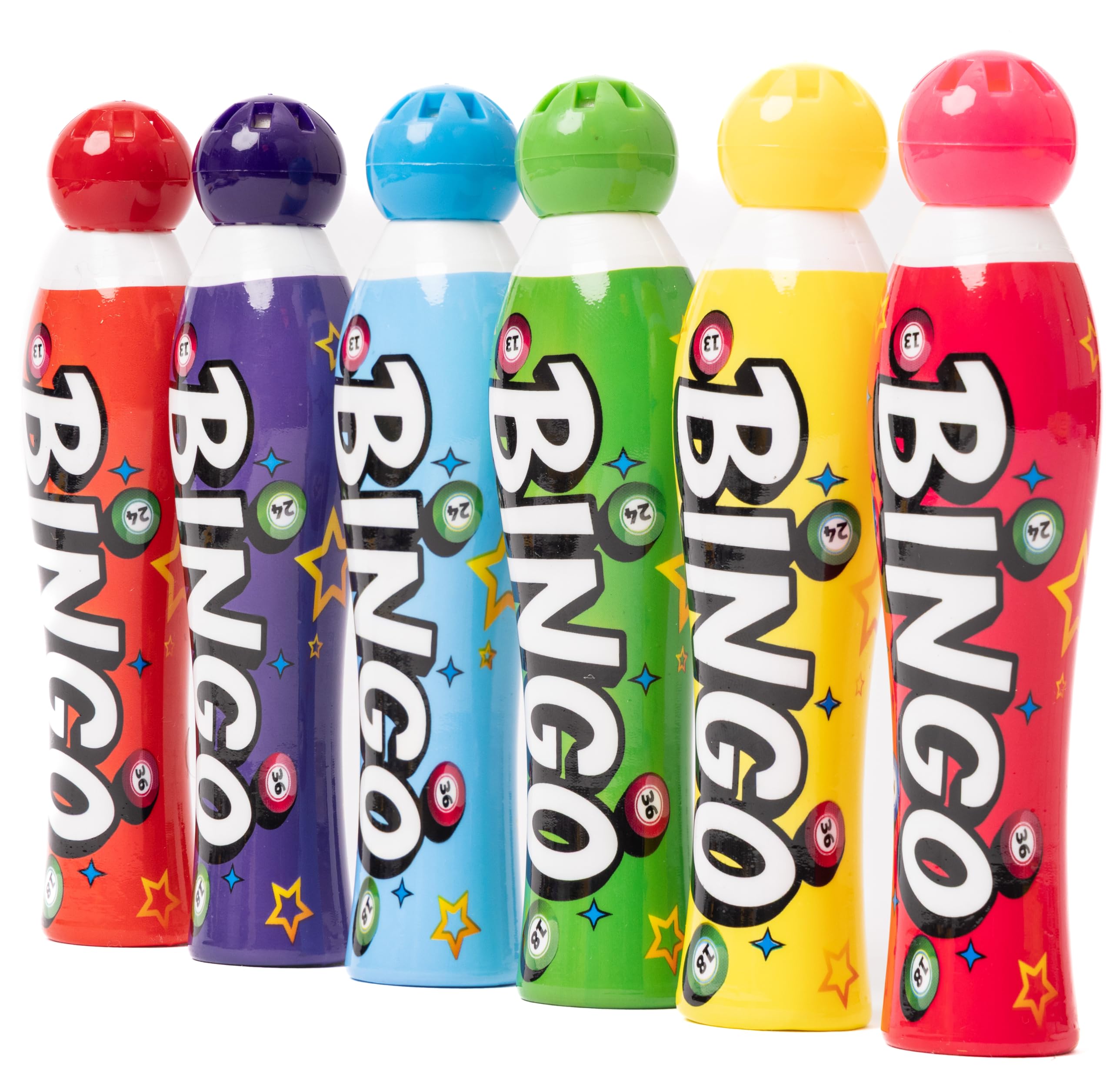 evelay Confezione da 6 pennarelli grandi per bingo, colori misti, 40 ml, per biglietti in scatola espositiva, penne per marcatura lisce e pulite per giochi di bingo - 1