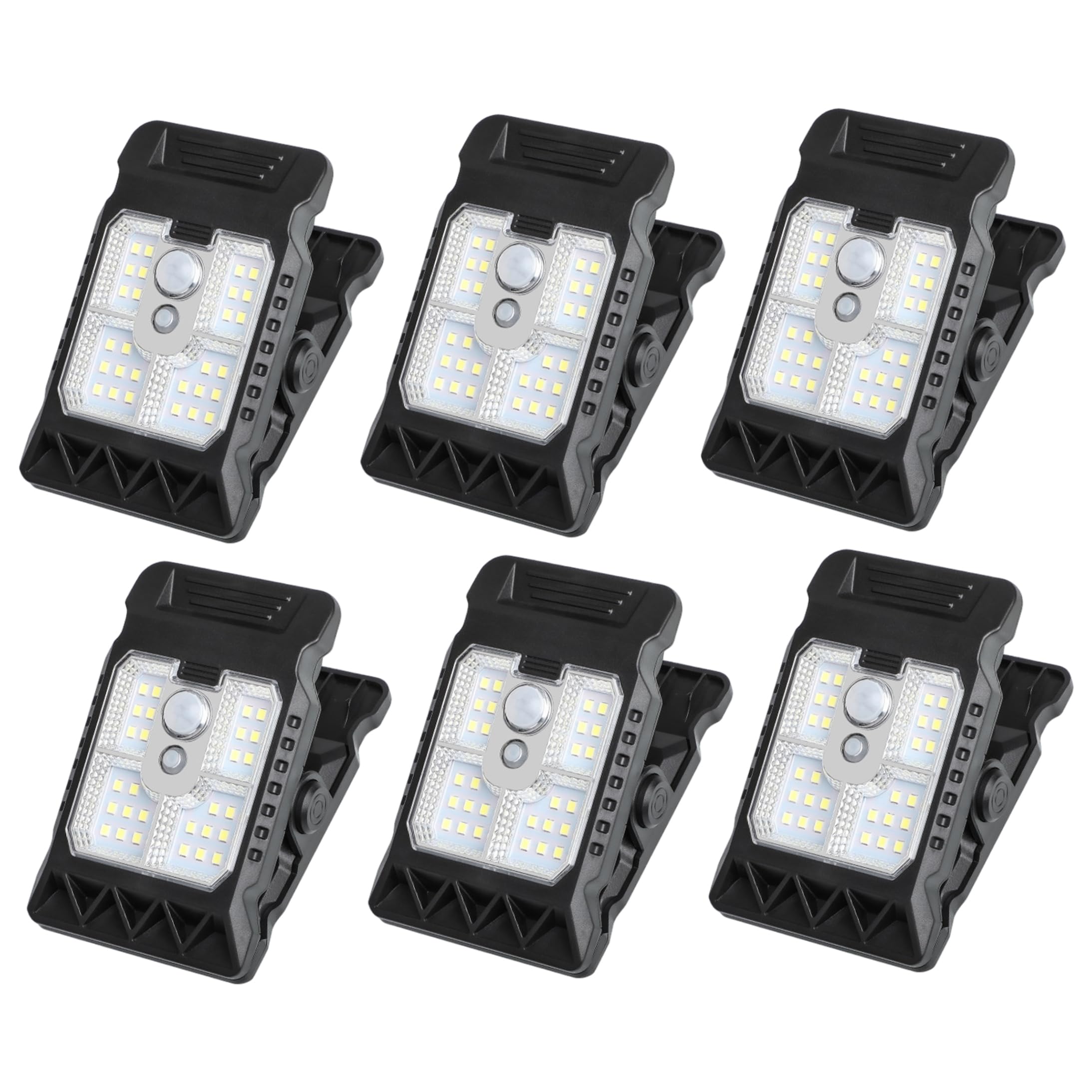Luce a clip solare con sensore di movimento, luci a clip per esterni impermeabili - alimentata con attivazione del movimento per recinzione, rami, cortile (nero)