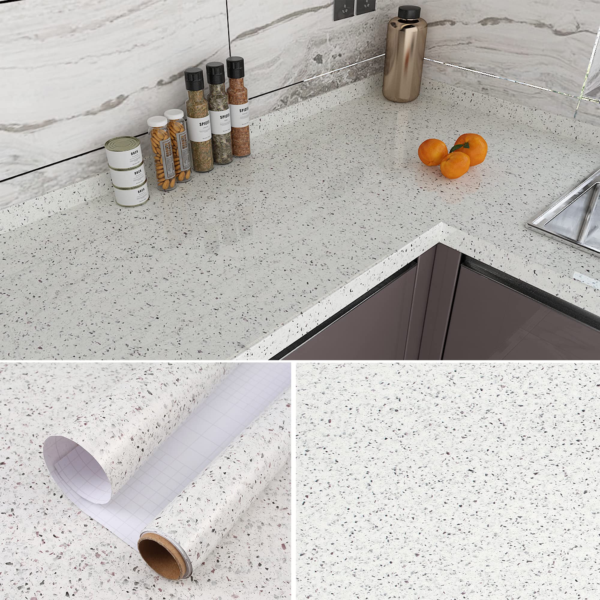 Buy Burgeliy Peel And Stick Countertops For Kitchen Wallpaper White 