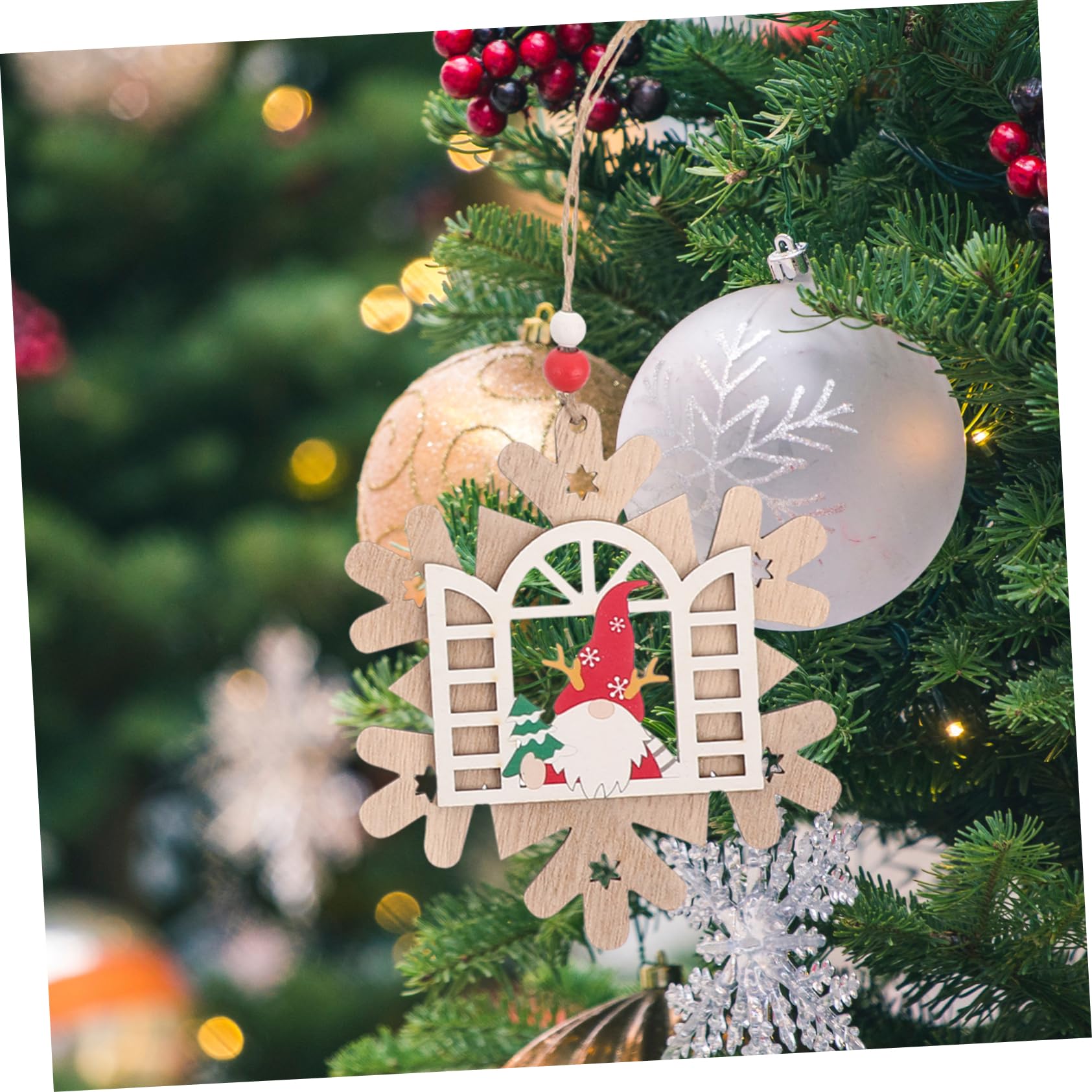 PRETYZOOM 16 Pz addobbi natalizi ornamenti rustici della fattoria di natale decorazione di di natale Decorazioni natalizie christmas tree arredamento ornamento da appendere in legno