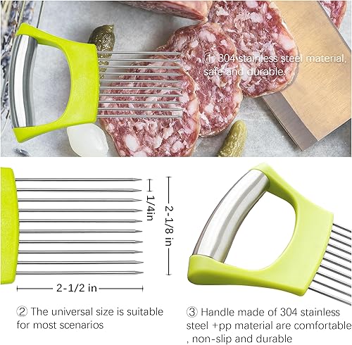 Miniatura 10 de 2 soportes para cortar cebolla, herramienta de corte de verduras de primera calidad para papa y tomate, herramienta auxiliar de cortador de