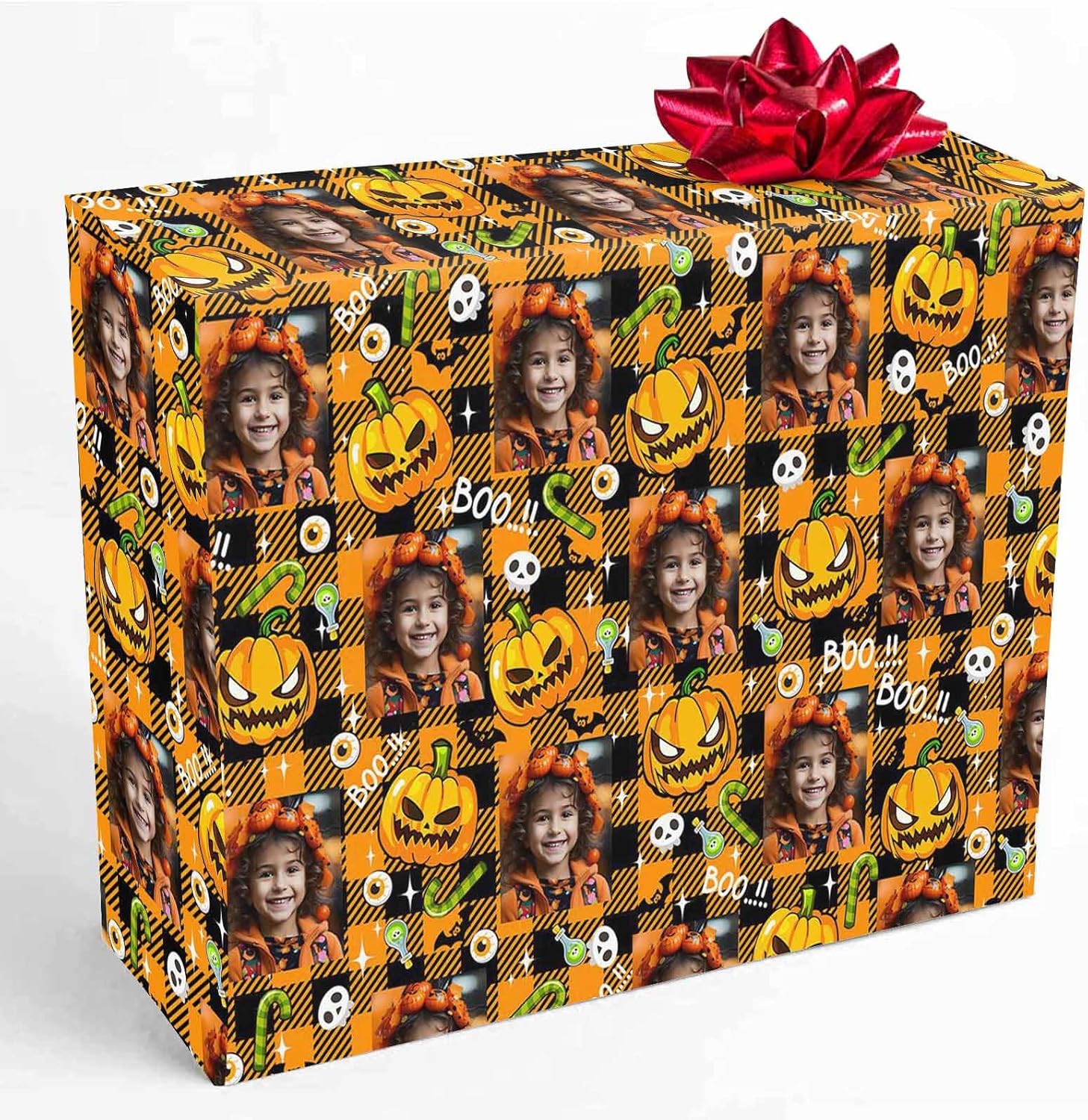 HUGLAZY Rollo de papel de regalo personalizado, papel de regalo de Navidad, Halloween, perfecto regalo personalizado para mamá, cumpleaños,