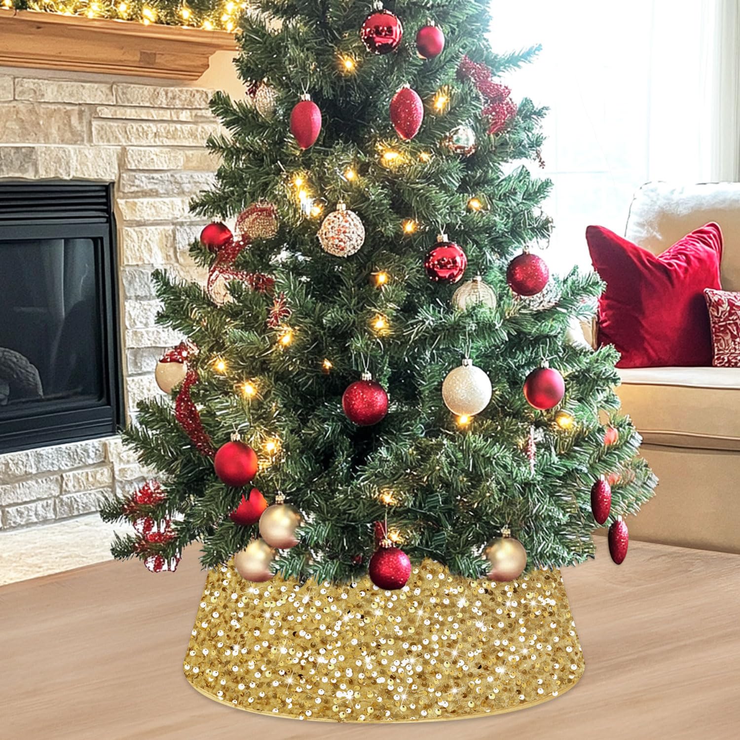 Tree Rings Champagne Gold Tree Collar Inch Sequin Foldable