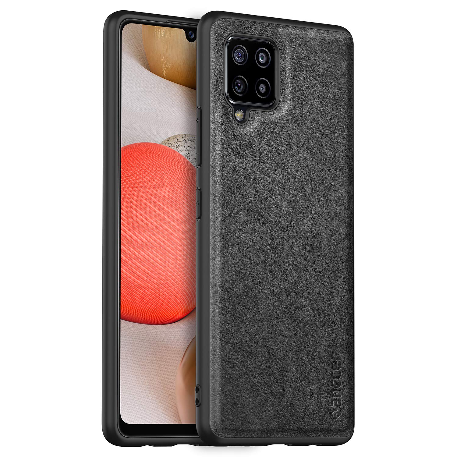 Avalri with Samsung Galaxy A42 5G, Soft TPU Leather Case, Comfortable to Hold, Scratch and Fingerprint Resistant, Compatible with Samsung Galaxy A42 5G (Black)