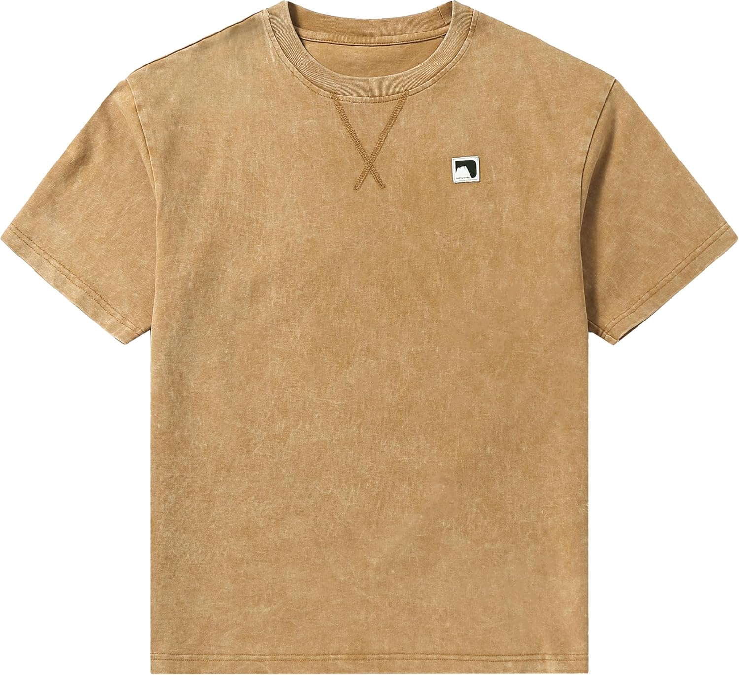 CHRONOLINE Men's Heavyweight T-Shirt Oversized Cotton Vintage Washed Tee Fall Winter Thick Crew Neck Short Sleeve Layered Top - Image 9