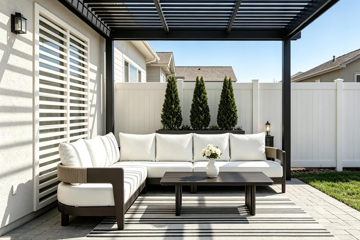 PURPLE LEAF 7-Piece L-Shaped Patio Set – Aluminum Sectional Sofa with 7.87" Thick Cushions and Coffee Table | Weatherproof Outdoor Furniture for Porch, Yard & Garden — Zaynora Luxury Marketplace