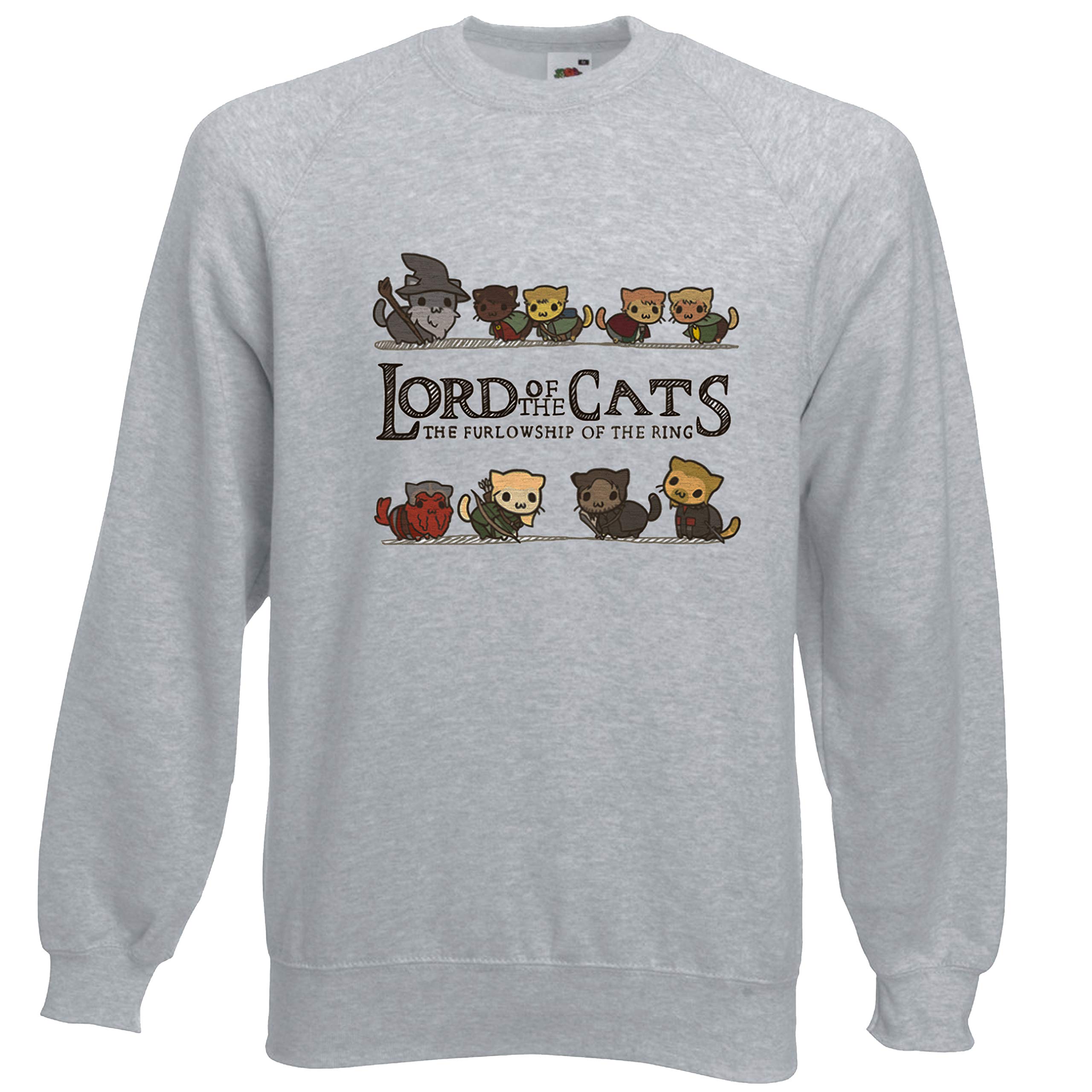 Viper Lord of The Cats Furlowship of The Ring Middle Earth Funny Sweatshirt (Grey, S)