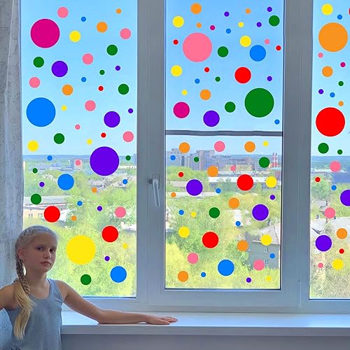 Miniatura 5 de 1240 calcomanías de pared de lunares coloridas bohemias, calcomanías de pared para niños, calcomanías de pared extraíbles de círculo redondo