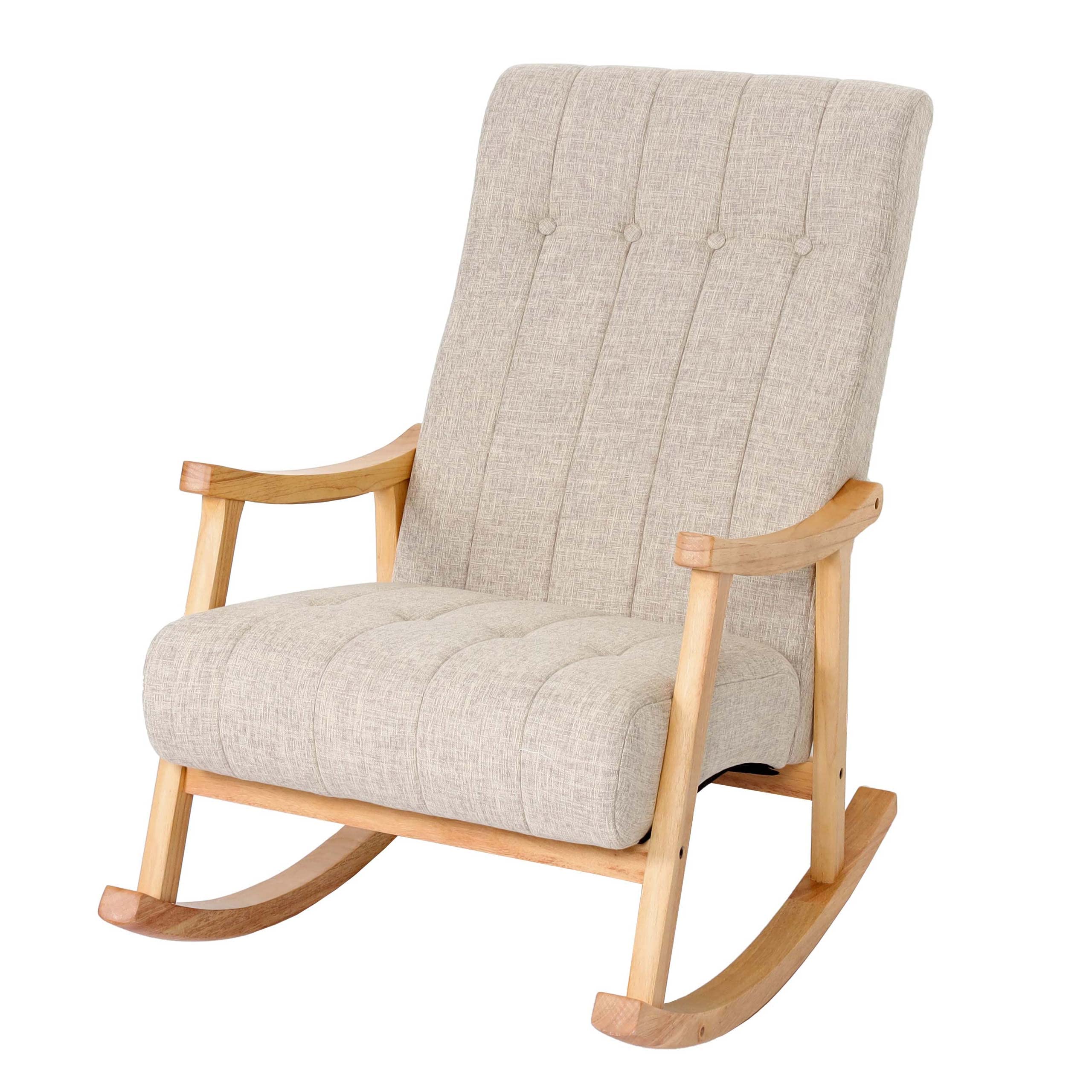 Mendler HWC-K10 - Mecedora (estructura marrón), color crema