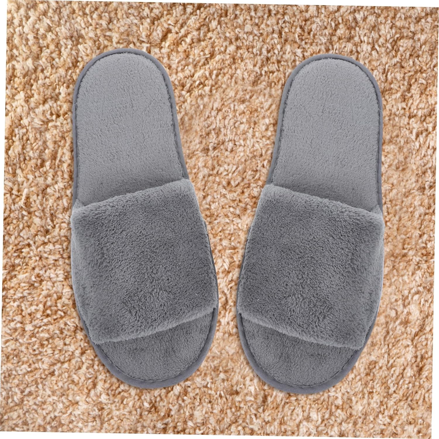 Mikinona Comfortable Disposable Spa Slippers for Guests Non Slip Closed Toe Design Fleece Material for Hotels Beauty Salons Home Use Winter Scuff Slippers for Men and Women