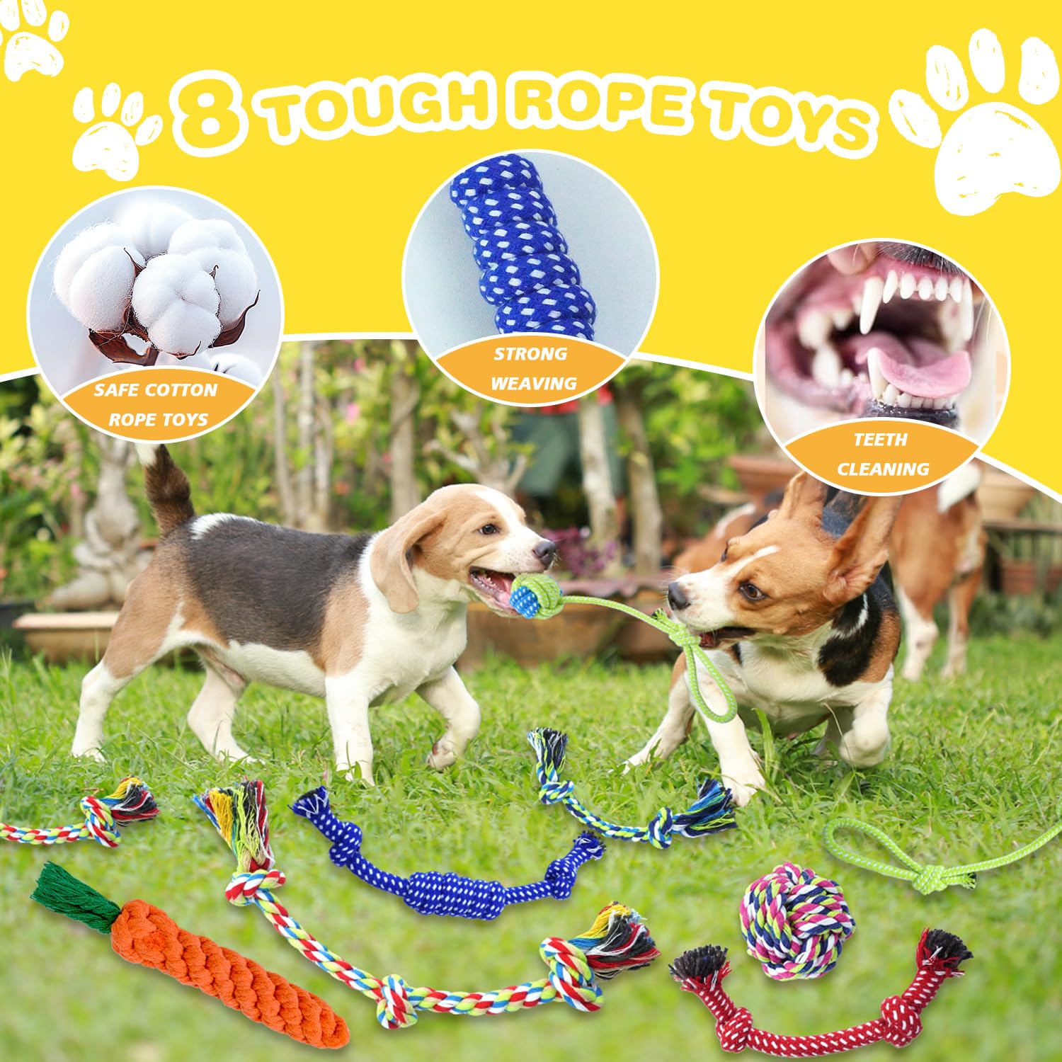 MRSOHRET Hundespielzeug, Kauspielzeug für Welpen, interaktives Quietschspielzeug und Seilspielzeug für kleine Hunde, langlebiges Sortiment, Plüschtier-Hundespielzeug, um sie zu beschäftigen, 18 Stück