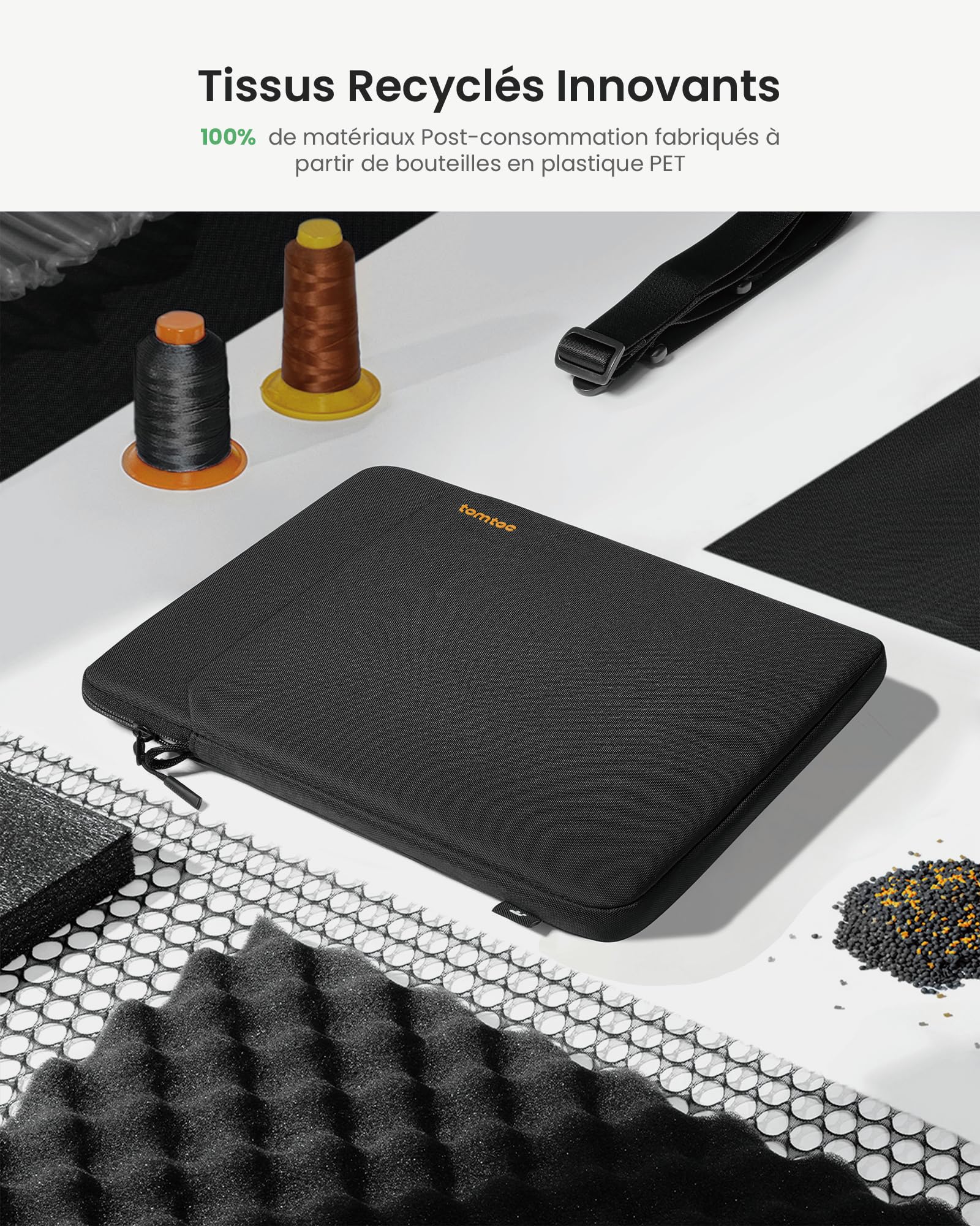 tomtoc Sac à bandoulière de Tablette pour 11 Pouces iPad Pro M4 & iPad Air M3/M2 2025-2024, 11 Pouces iPad 11 A16 2025, iPad Air 5/iPad 10, Sac à bandoulière Léger avec Rangement Accessoires