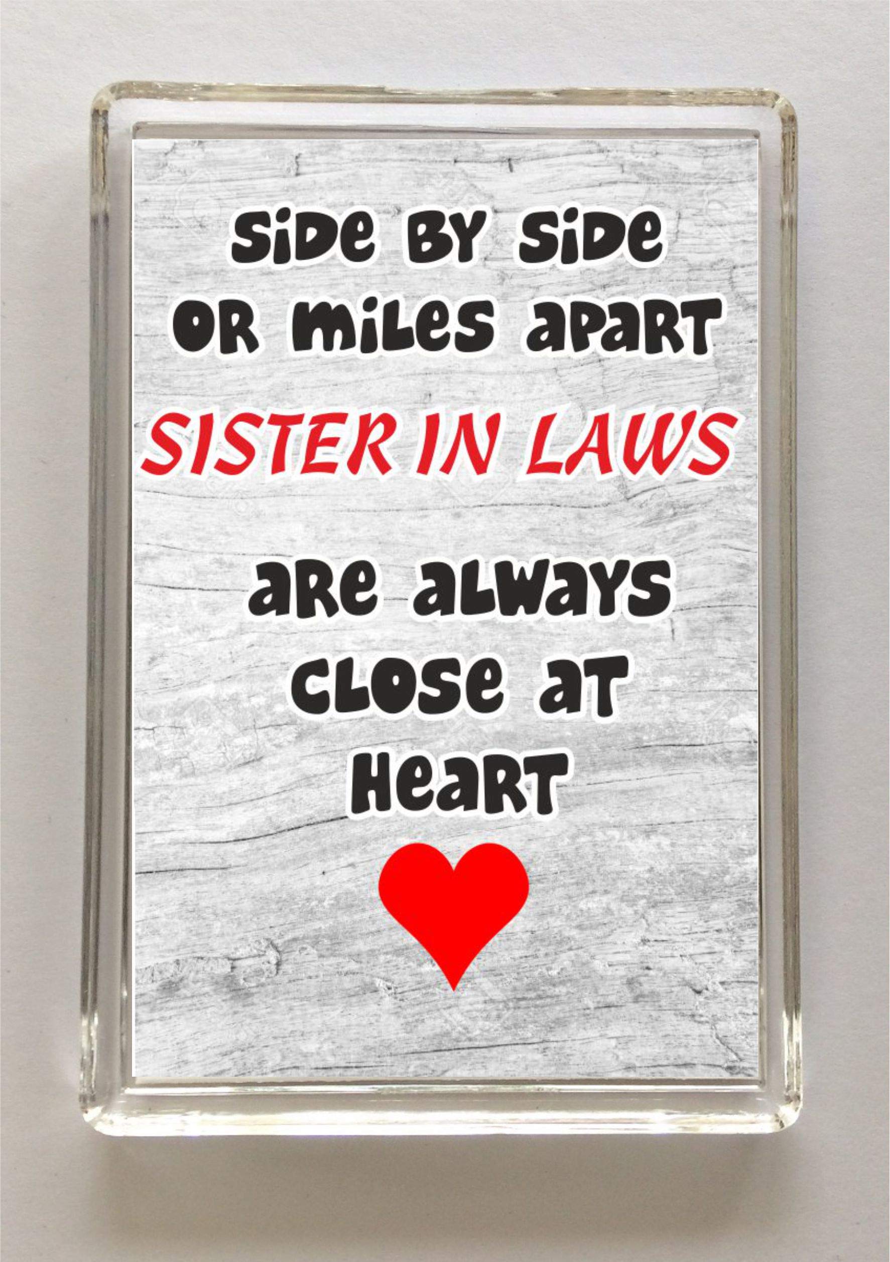 Clare''S Cosmetics Grey 'Clare''S Cosmetics' Missing My Sister In Law Gift – Novelty Fridge Magnet – Side By Side Or Miles Apart Present For Birthday Christmas