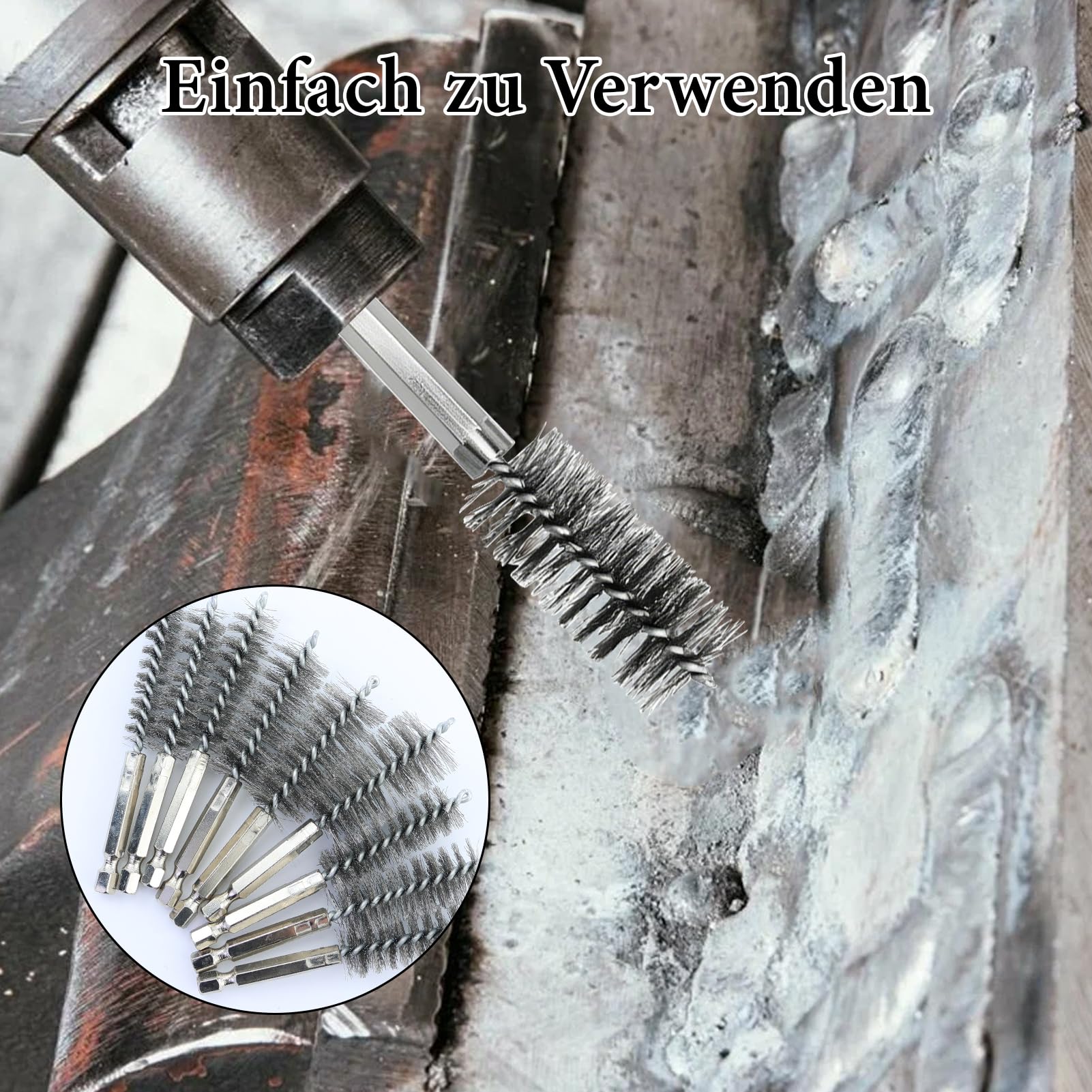14 spazzole metalliche per trapano, spazzola cilindrica con asta esagonale 1/4, spazzola cilindrica per lucidatura, molatura, trapano a percussione, 8-25 mm