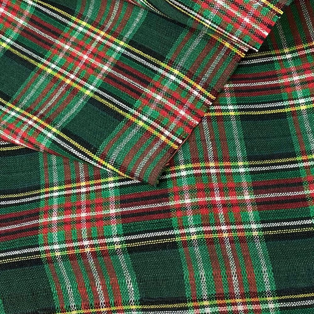 McCuan Green Tartan Plaid Cotton Homespun Fabric by JCS - Sold by The Yard - Image 2