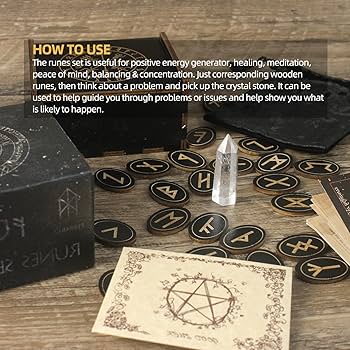 ルーンの石解説＆占いカウンセラー解説２冊セット＋個人指導 Amazon.co.jp: 魔女のルーン文字セット - 木製ルーン石セット