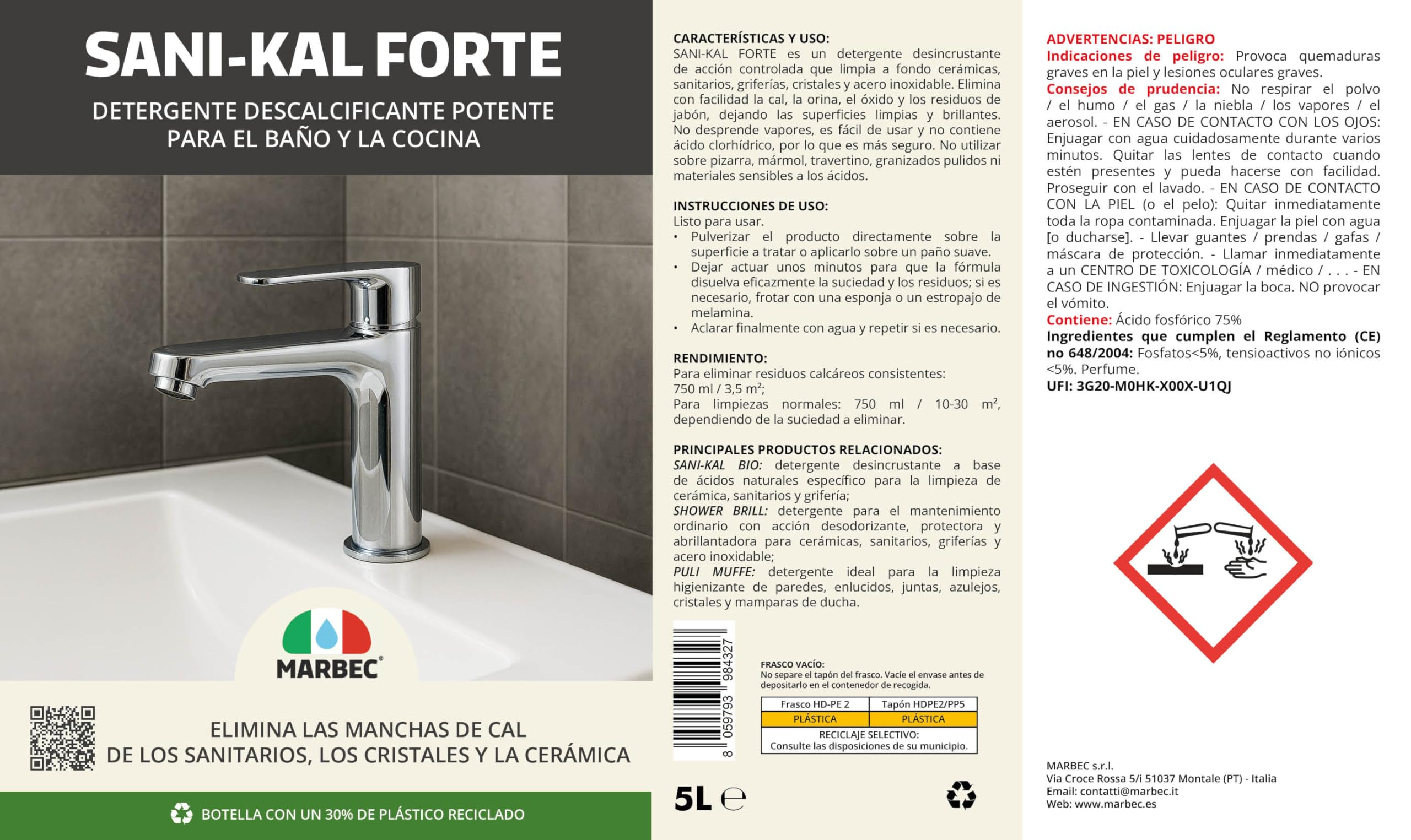 MARBEC SANI-KAL FORTE 5LTX4UDS