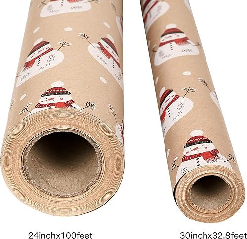 Miniatura 5 de RUSPEPA - Rollo de papel de estraza para envolver regalos, diseño de cumpleaños ideal para cumpleaños, fiesta, baby shower 24 pulgadas x 100 pies