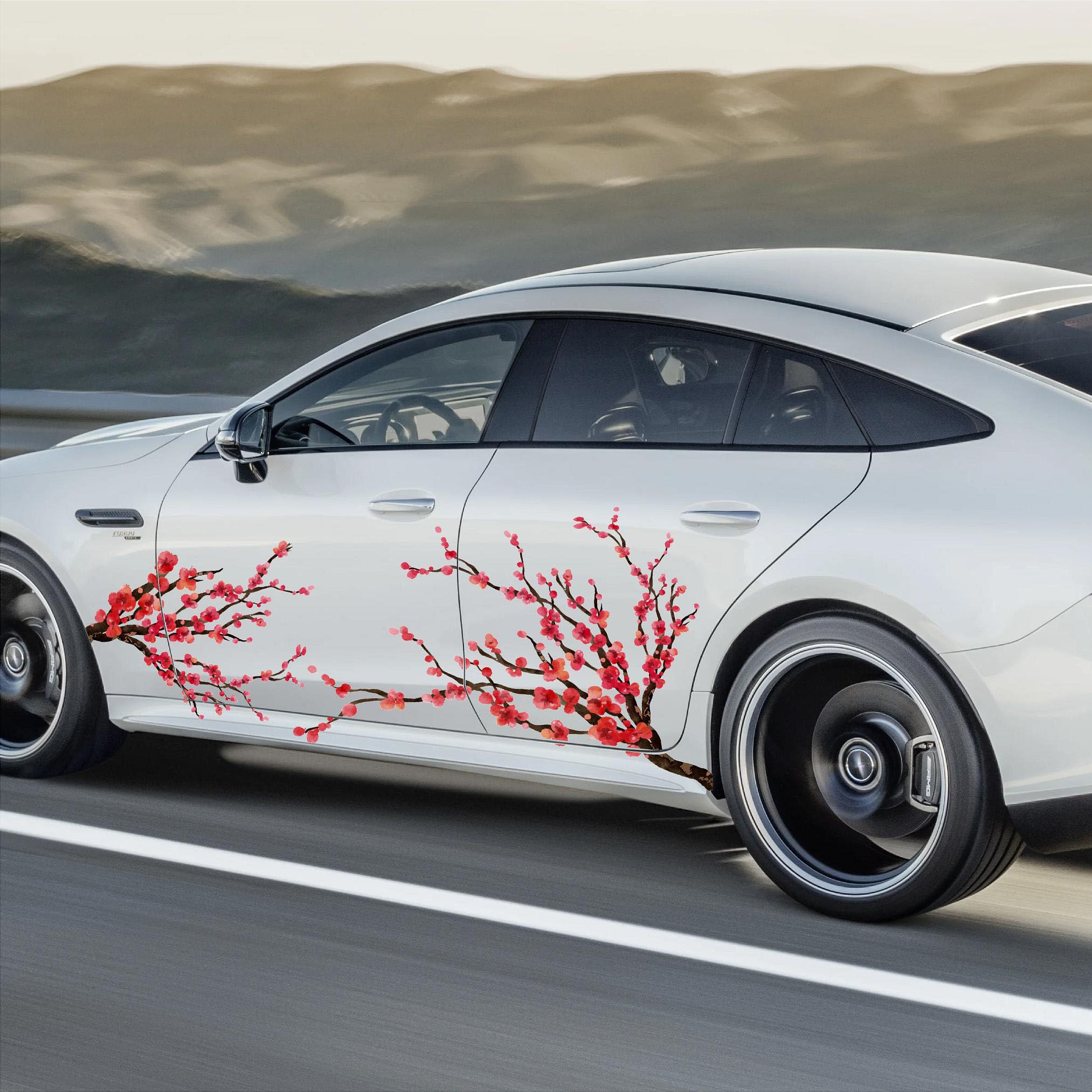 Red Watercolor Sakura Cherry Blossom UV Professional Quality