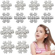 12 Snowflake Crystal Hairpins, Creative Metal Hair Pins Shaving Pearl Hair Pins, Clothes Hairstyle Decoration
