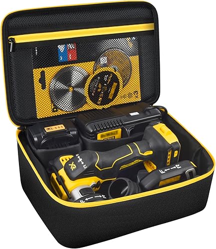 Bolsa compatible con la herramienta de corte DEWALT 20V MAX 3 en 1 sin escobillas (DCS438B), estuche de almacenamiento organizador para cargador,