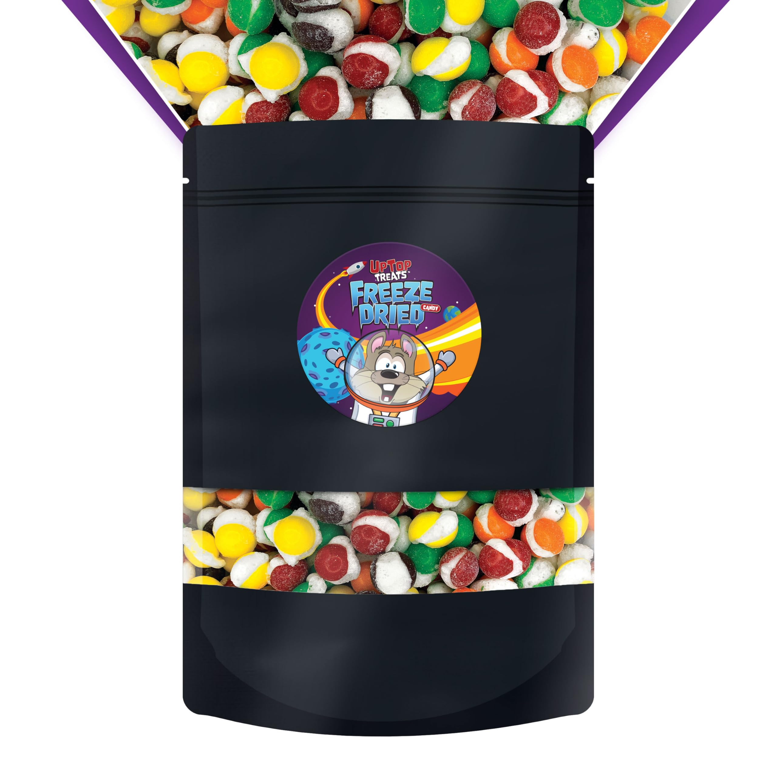 Bulk - UpTop Treats Freeze Dried Candy, Moon Rocks, Crunchy Candy for ASMR, Strawberry, Lemon, Lime, Orange, & Grape, Snacks for Kids & Adults, Made in the USA, Reclosable Bag, 16 oz