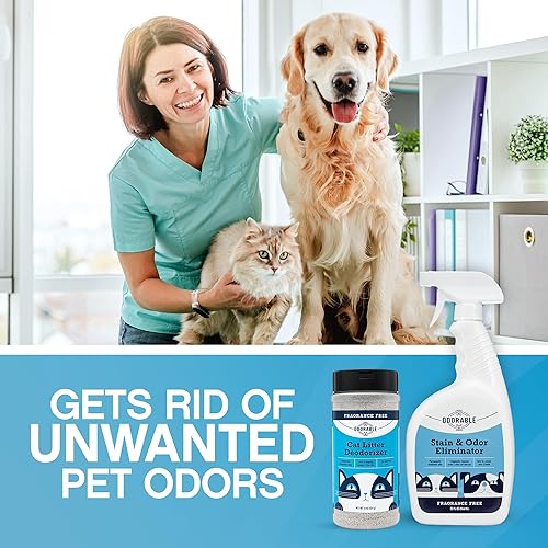 Miniatura 6 de Cat Lover's Bundle – Spray eliminador de manchas y olores y desodorante de arena para gatos, ambientador, fórmula sin rastreo, sin fragancia, poder