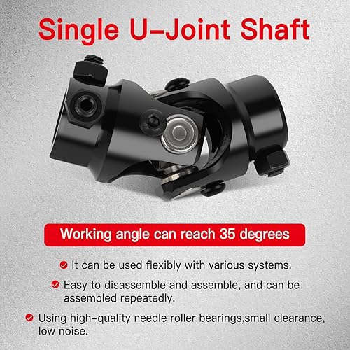 Miniatura 10 de CCIYU Negro 34" redondo X 1" DD Universal Dirección U-Juntas 35 grados