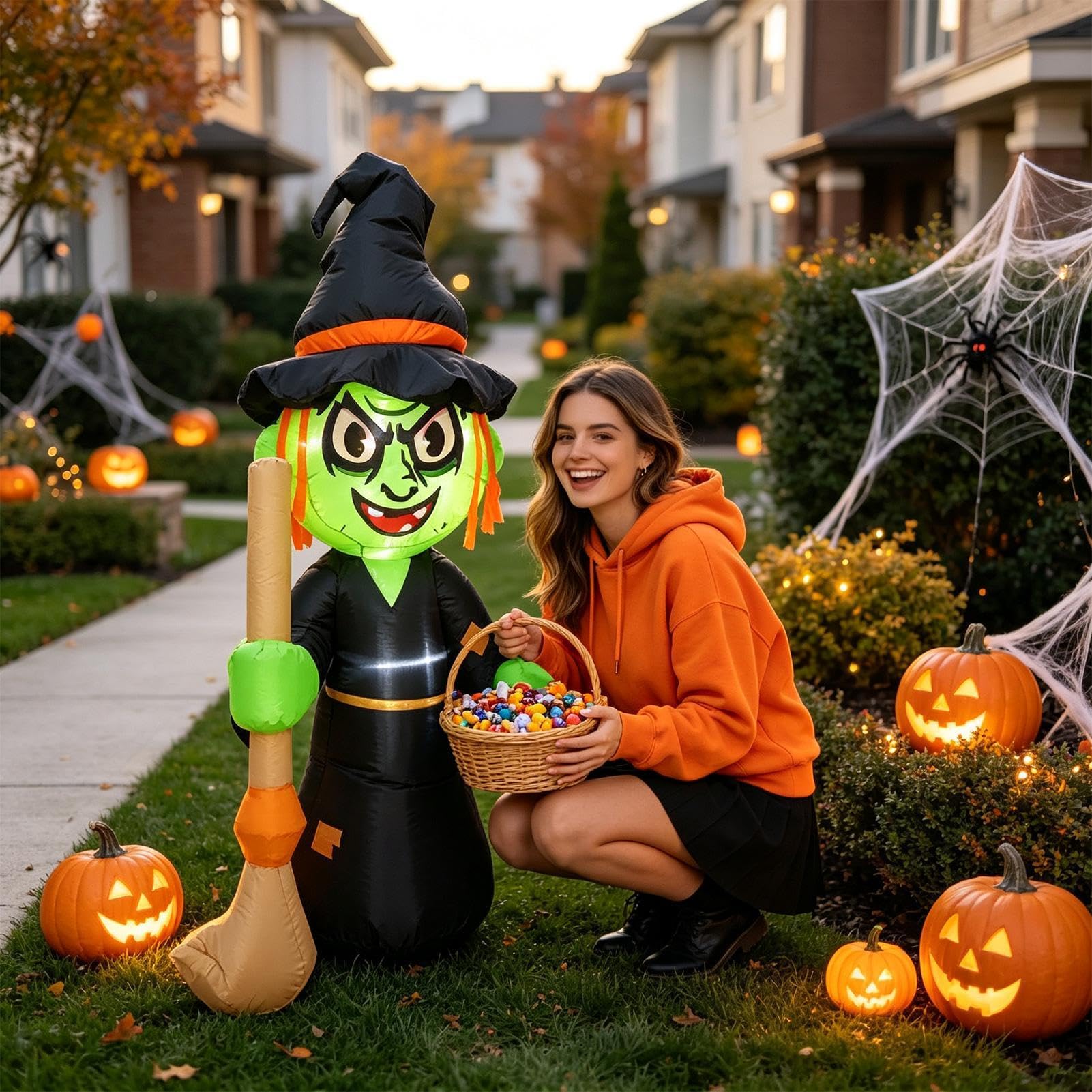 Halloween dekoracja na podwórko, zintegrowane diody LED, figurka z horroru