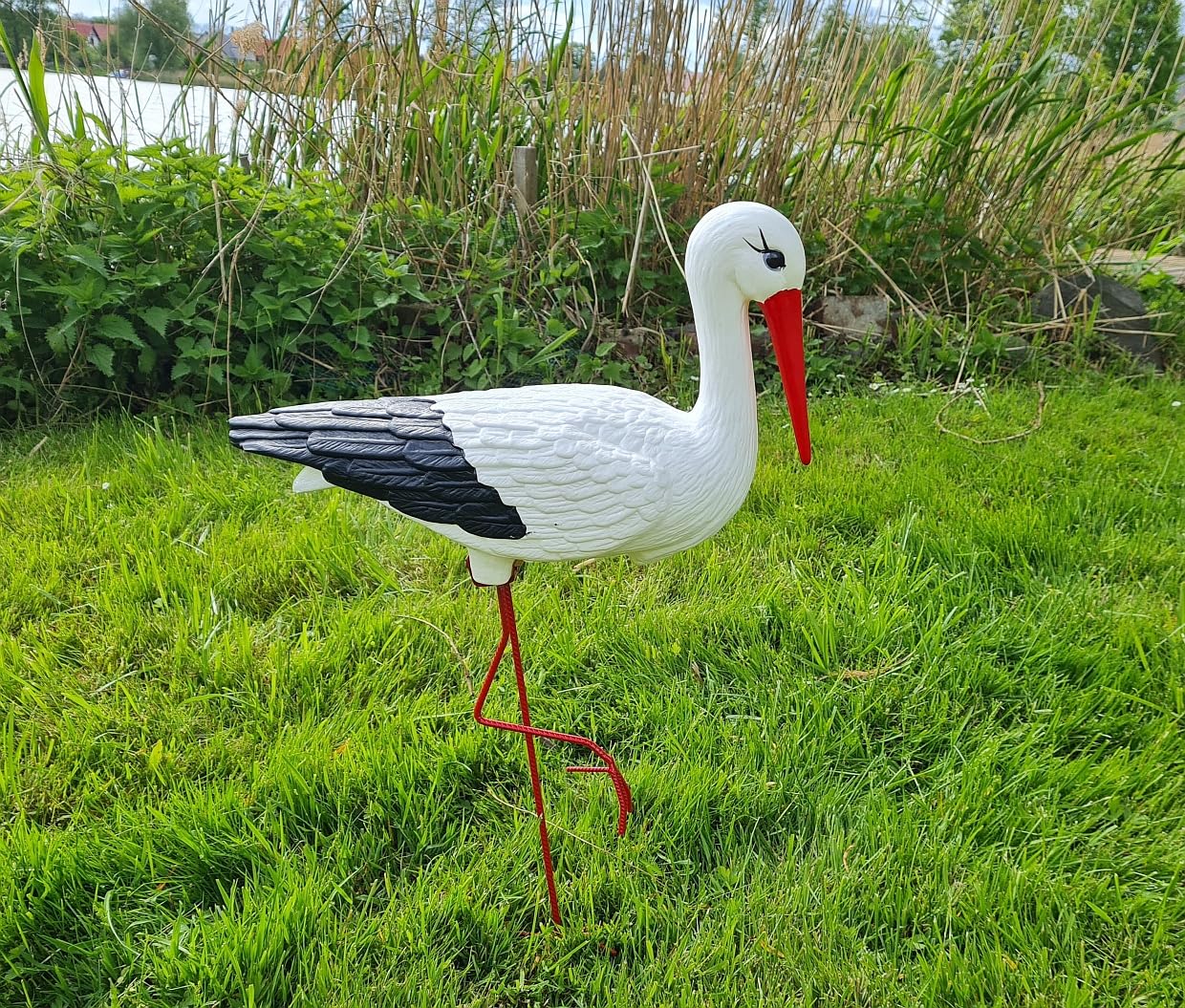 Jardín Figura Familia de cigüeñas 5 Cigüeña Blanco de plástico decoración