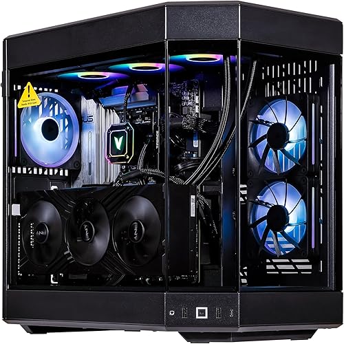 Velztorm Black Praetix 3D Custom Built Y60 Gaming Desktop PC (GeForce RTX 5080 16GB (Beats 4090) Liquid Cooled AMD Ryzen 7 9800X3D, 64GB DDR5, 2TB PCIe SSD + 6TB HDD, 1000W PSU, WiFi 7, Win11Pro)