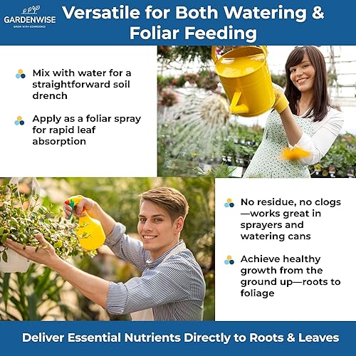 Miniatura 8 de Gardenwise 20-20-20 Fertilizante soluble en agua multiusos, alimentos vegetales, promueve el crecimiento de la biomasa y el color vibrante de las