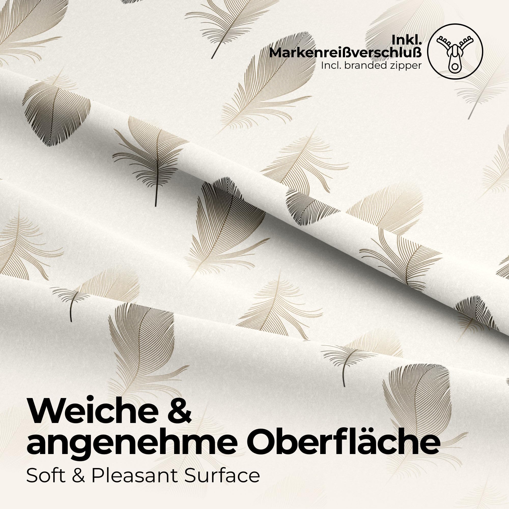 etérea Renforcé Bettwäsche Federn Weiß 4 TLG. 2X 135x200 cm + 2X 80x80 cm