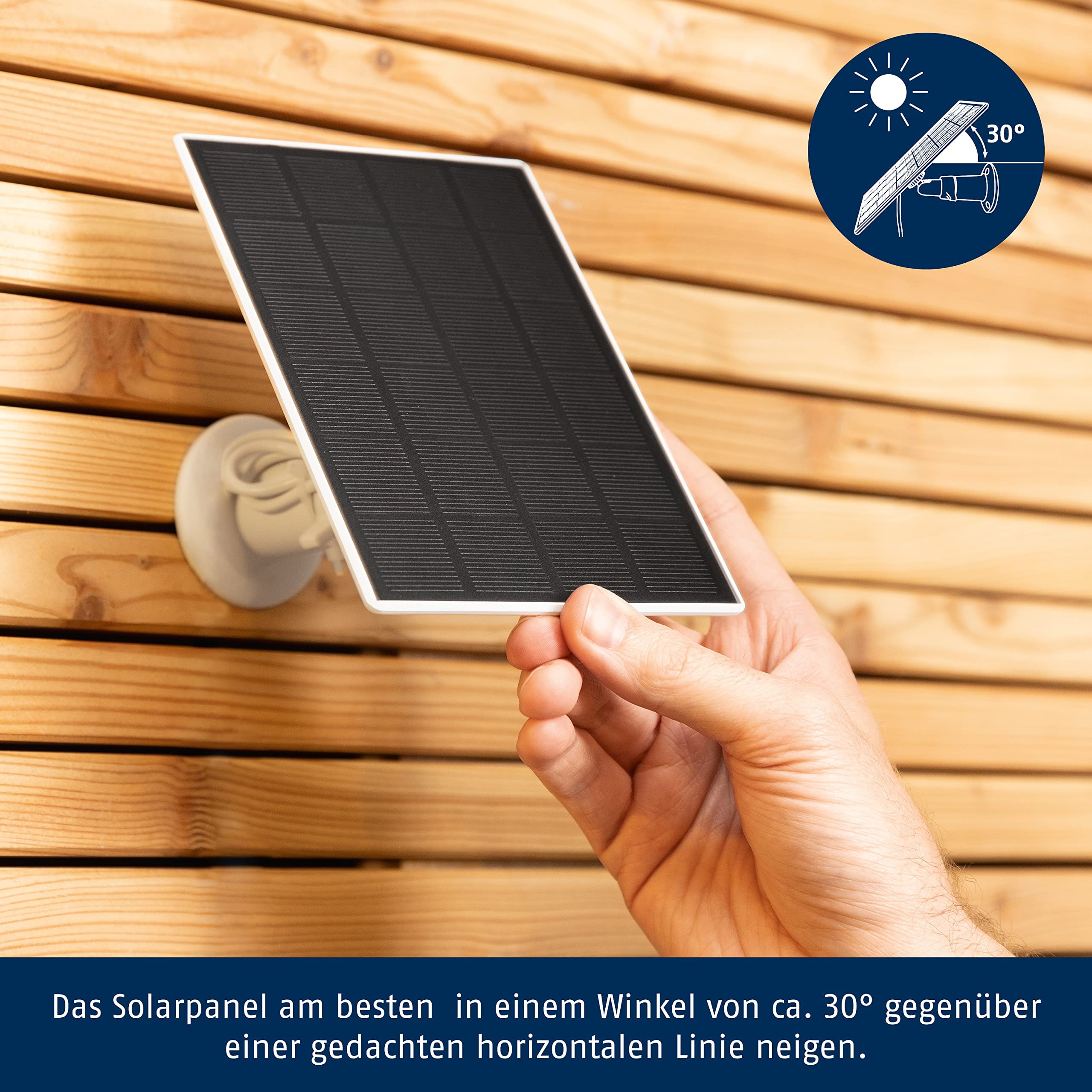 Panneau Solaire ABUS PPIC91600 Pour Caméra Batterie Pro - Recharge Écologique 360° Résistant Intempéries Câble 3m