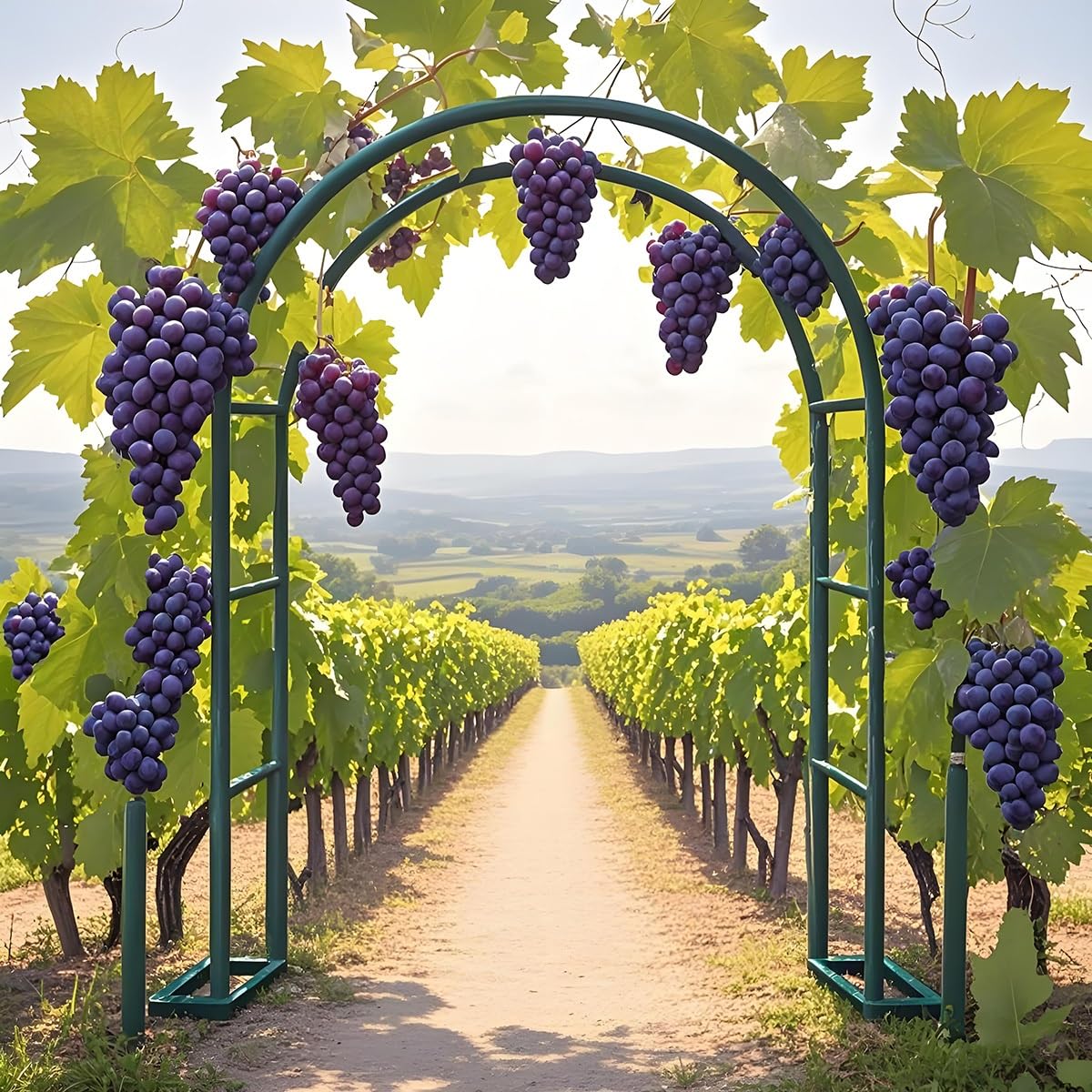 Arche De Jardin En Acier, Arceau À Rosiers Tuteur Pour Plantes Grimpantes, Vigne De Glycine, 140 200 240 280cm Robuste Pergola En Métal Pour Pelouse, Décoration De Fête De Mariage(Green,W1.8 x H2.20m)