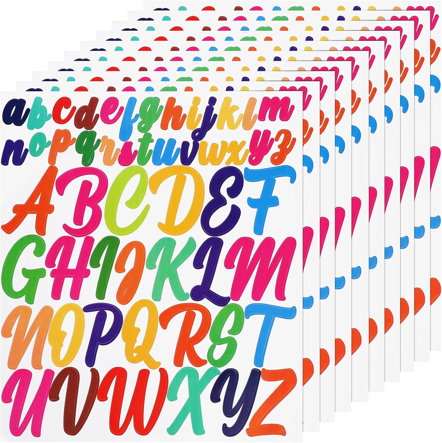 10 Sheets Vinyl Alphabet Stickers, Uppercase and Lowercase