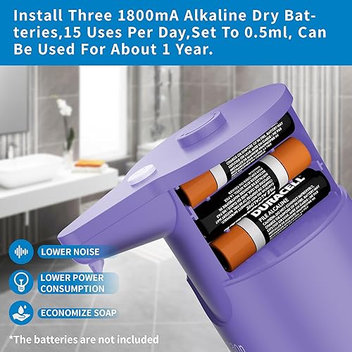 Miniatura 3 de Aunmaon Dispensador automático de jabón sin contacto, 15 volúmenes ajustables para líquidos gruesos y delgados, manos libres para cocina y baño